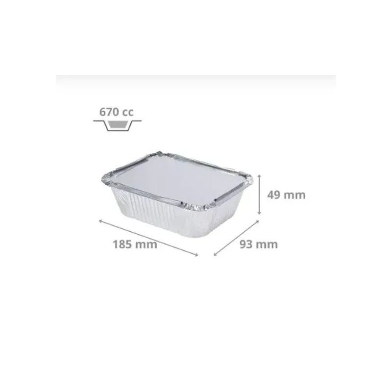 BARQUETTE + COUVERCLES ALU 670ML x100