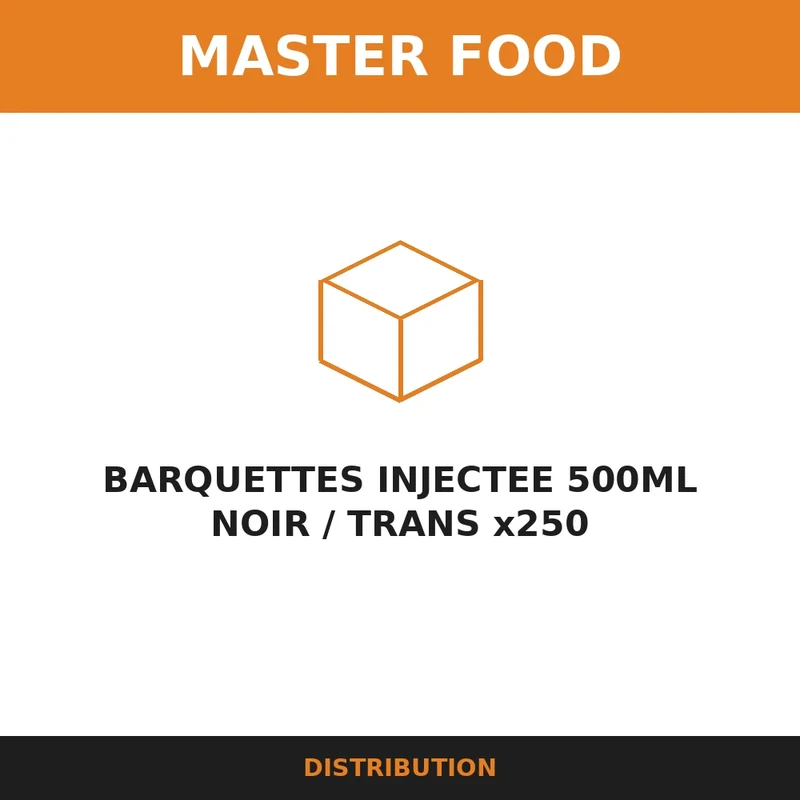 BARQUETTES INJECTEE 500ML NOIR / TRANS x250