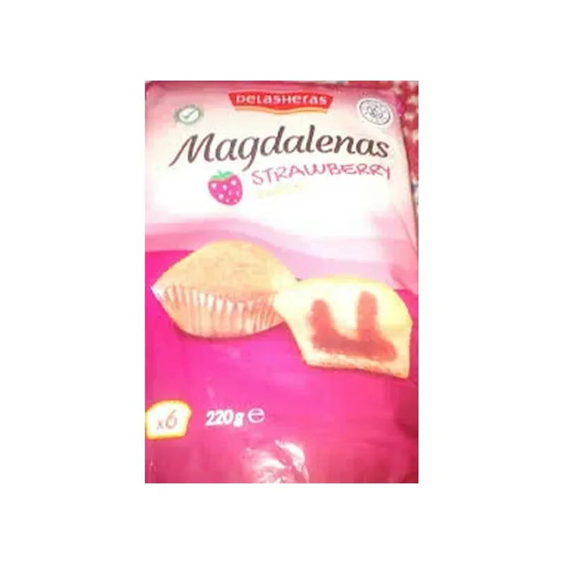 MAGDALENAS FOURRE FRAISE 250G x8