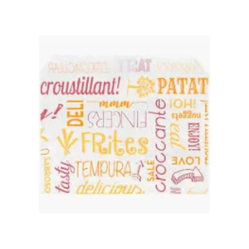 SACHET FRITE MOYEN "PAROLES" JAUNE 12+5x14CM x500