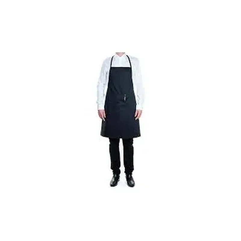 TABLIER NOIR BAVETTE 1 POCHE 75X90CM